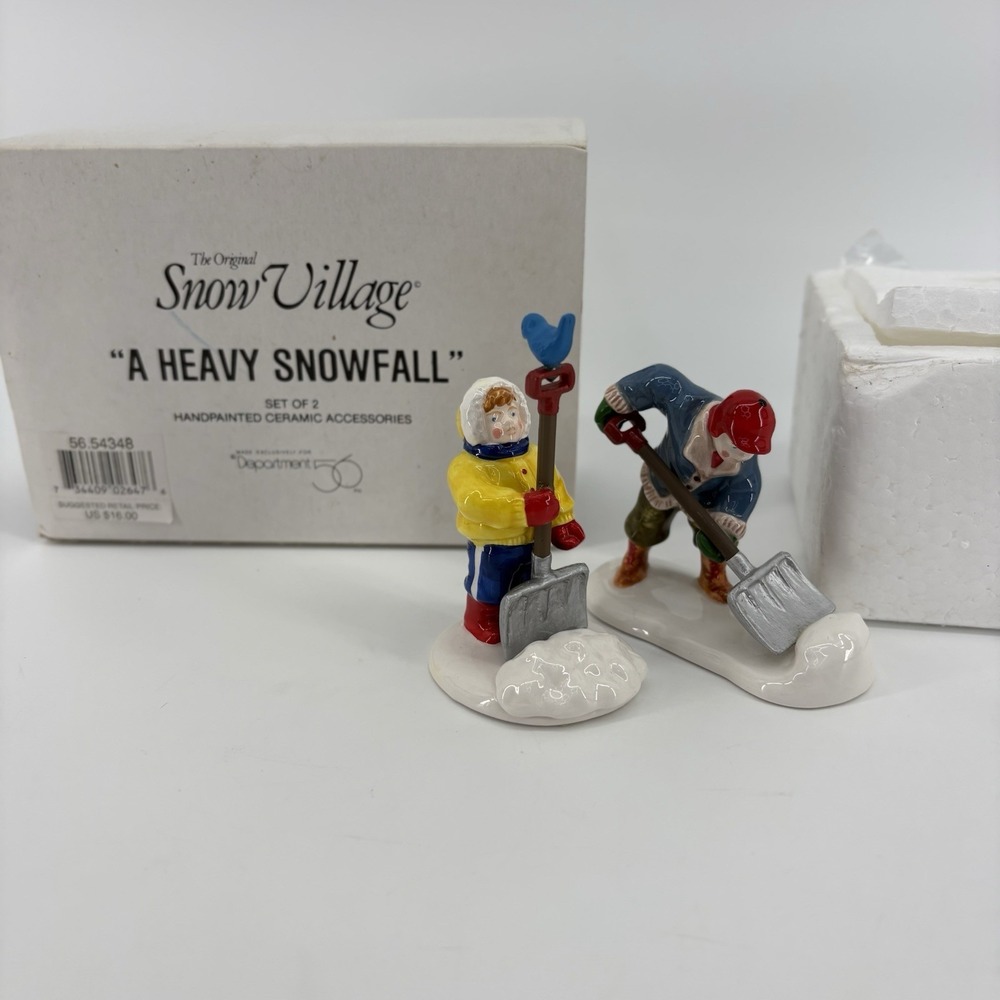 Dept 56 Snow Village A Heavy Snowfall #5434-8 Set of 2 Accessory w Box Free Ship